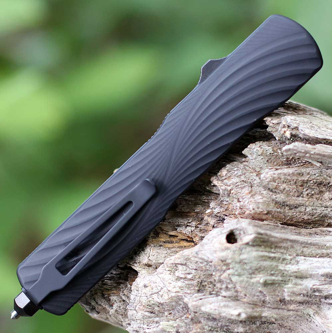 Hogue Counterstrike OTF Automatic (34870) 3.35" Drop Point CPM-20V Black PVD Coated Blade, Black G-10 Cover, Black Aluminum Frame