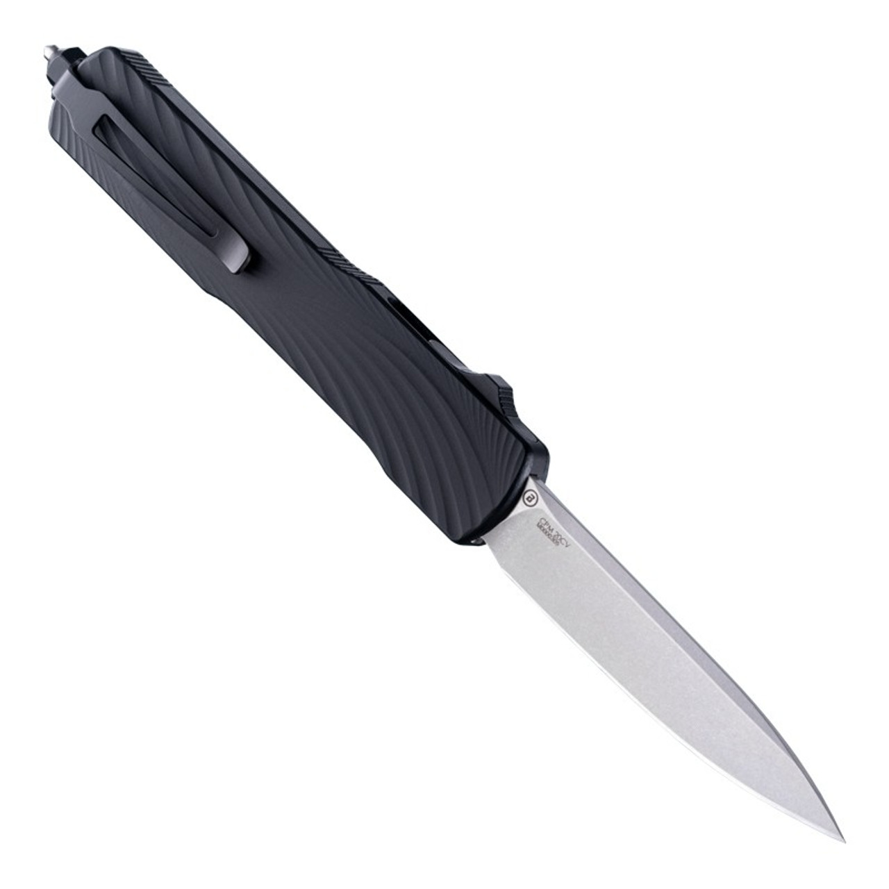 Hogue Counterstrike OTF (HO34879) 3.35" CPM-20V Stonewashed Drop Point Plain Blade, Black G-Mascus G-10 Handle