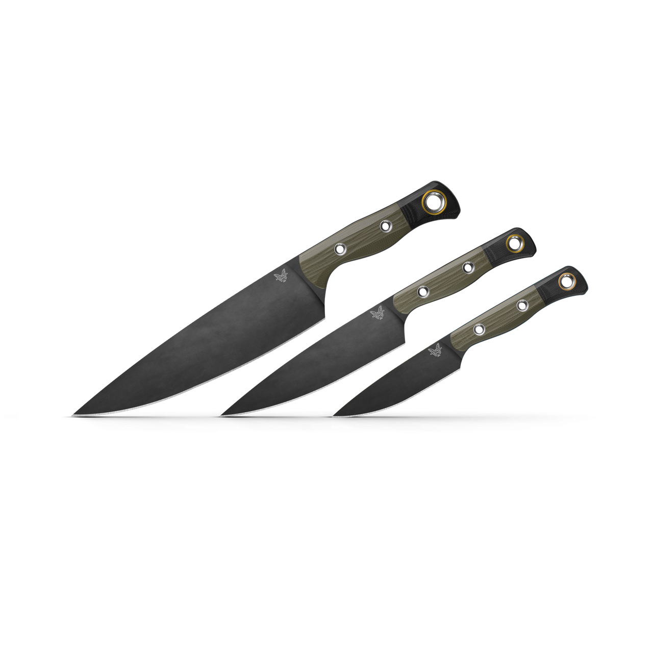 Benchmade Cutlery 3-Piece Kitchen Knife Set 4000BK-01 with Chef, Utility, Paring knives