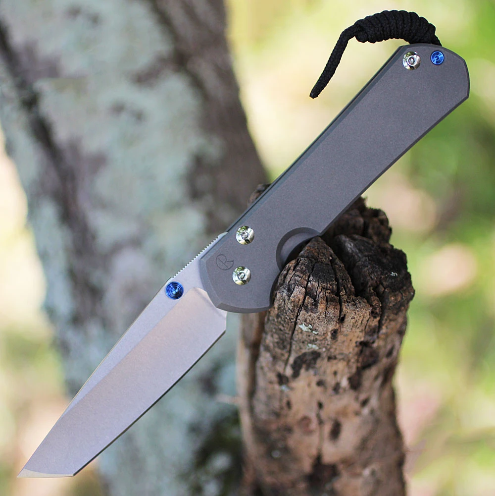 Chris Reeve Large Sebenza 31 Tanto L31-1010 profile view showing stonewashed CPM-MagnaCut blade.