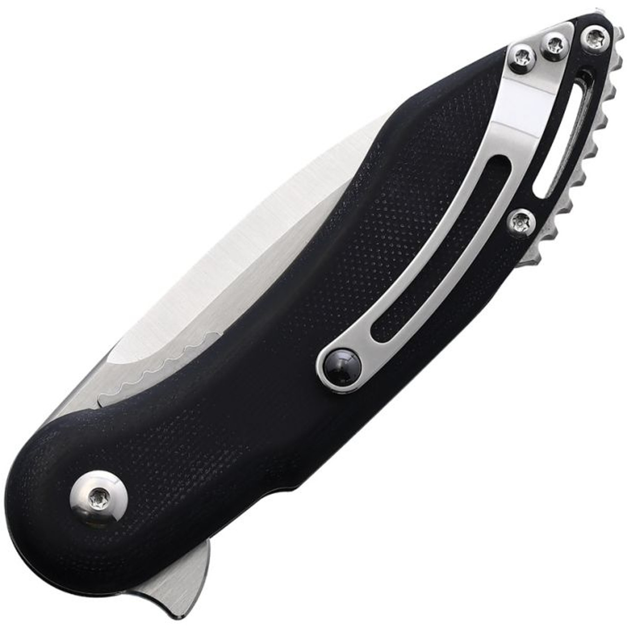 Begg Knives Mini Glimpse (BG002) 3" D2 Satin Drop Point Plain Blade, Black G-10 Handle