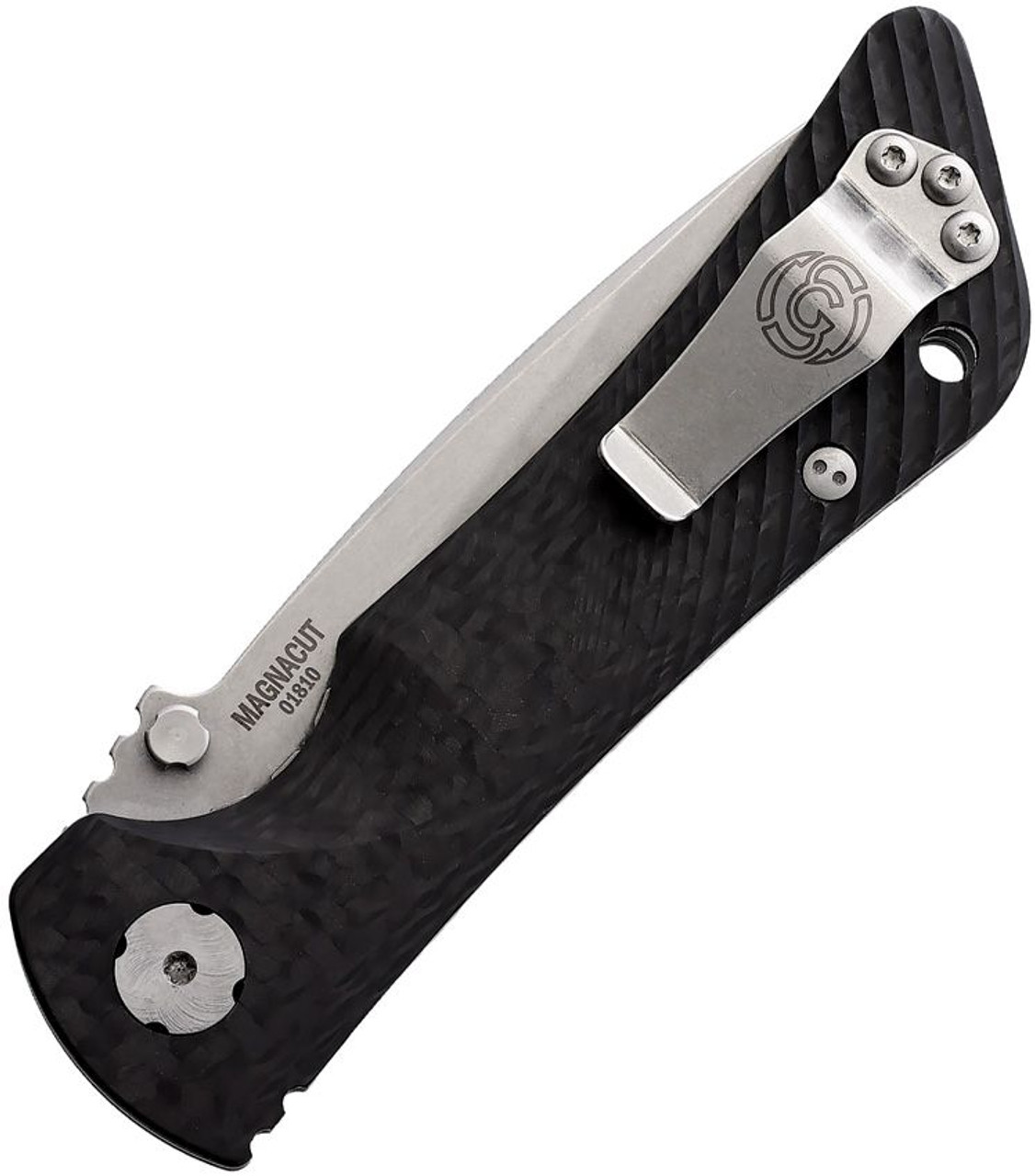 Southern Grind Spider Monkey (SG22259) 3.25" MagnaCut Stonewash Drop Point Plain Blade, Carbon Fiber Handle