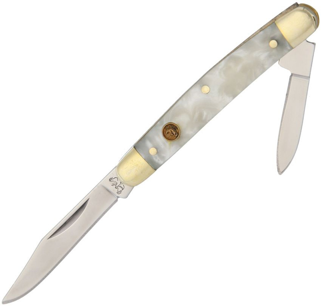 Hen & Rooster Pen Knife (302CI)  Mirror Finished German Steel Pen and Clip Blade, Cracked Ice Corelon