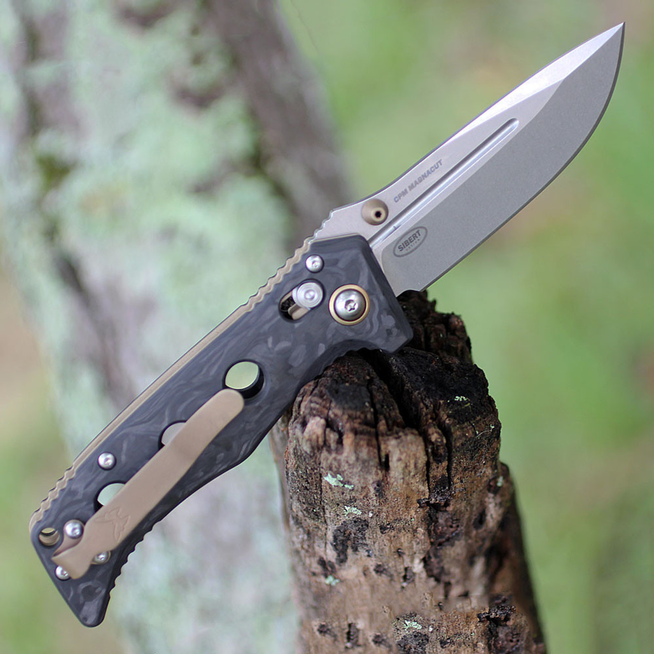 Benchmade 273-03 Mini Adamas AXIS Lock, 3.25" Stonewashed CPM-MagnaCut Plain Blade, Marble Carbon Fiber Handle