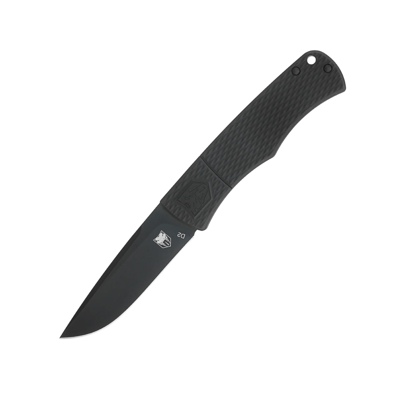 CobraTec Knives Vorpal Hidden Release CTVORPALBLK, 3" D2 Titanium Coated Steel Drop Point Plain Black Blade, Black Textured Aluminum Handle