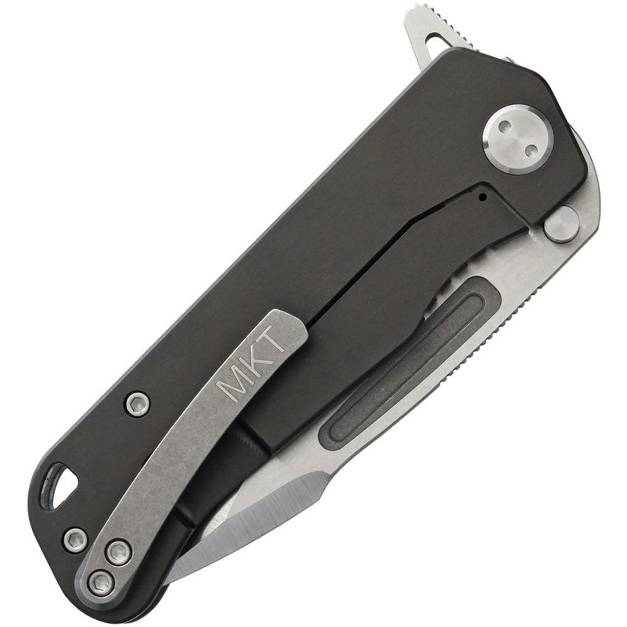 Medford Proxima Framelock (MD200ST30PV) 3.8" Tumbled S35VN Drop Point Plain Blade, Black Anodized Titanium Handle Handle Silver Hardware