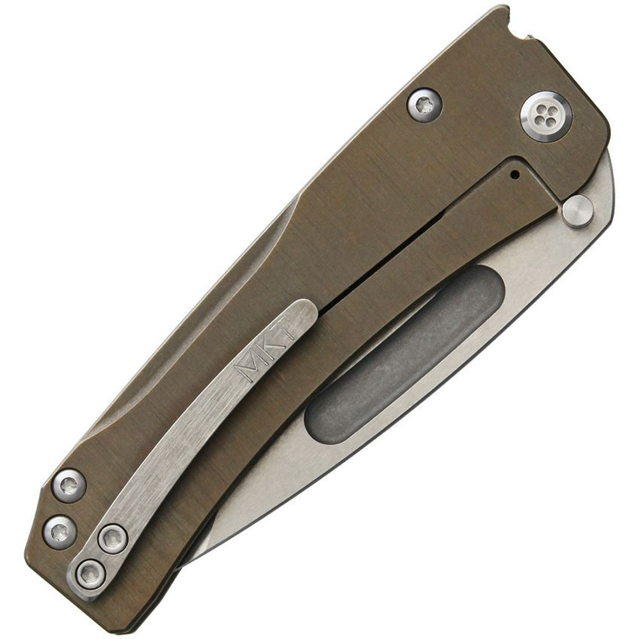 Medford Slim Midi Framelock (MD201STD36A1) 3.6" Tumbled S35VN Drop Point Plain Blade, Bronze Anodized Titanium Handle Handle Silver Hardware