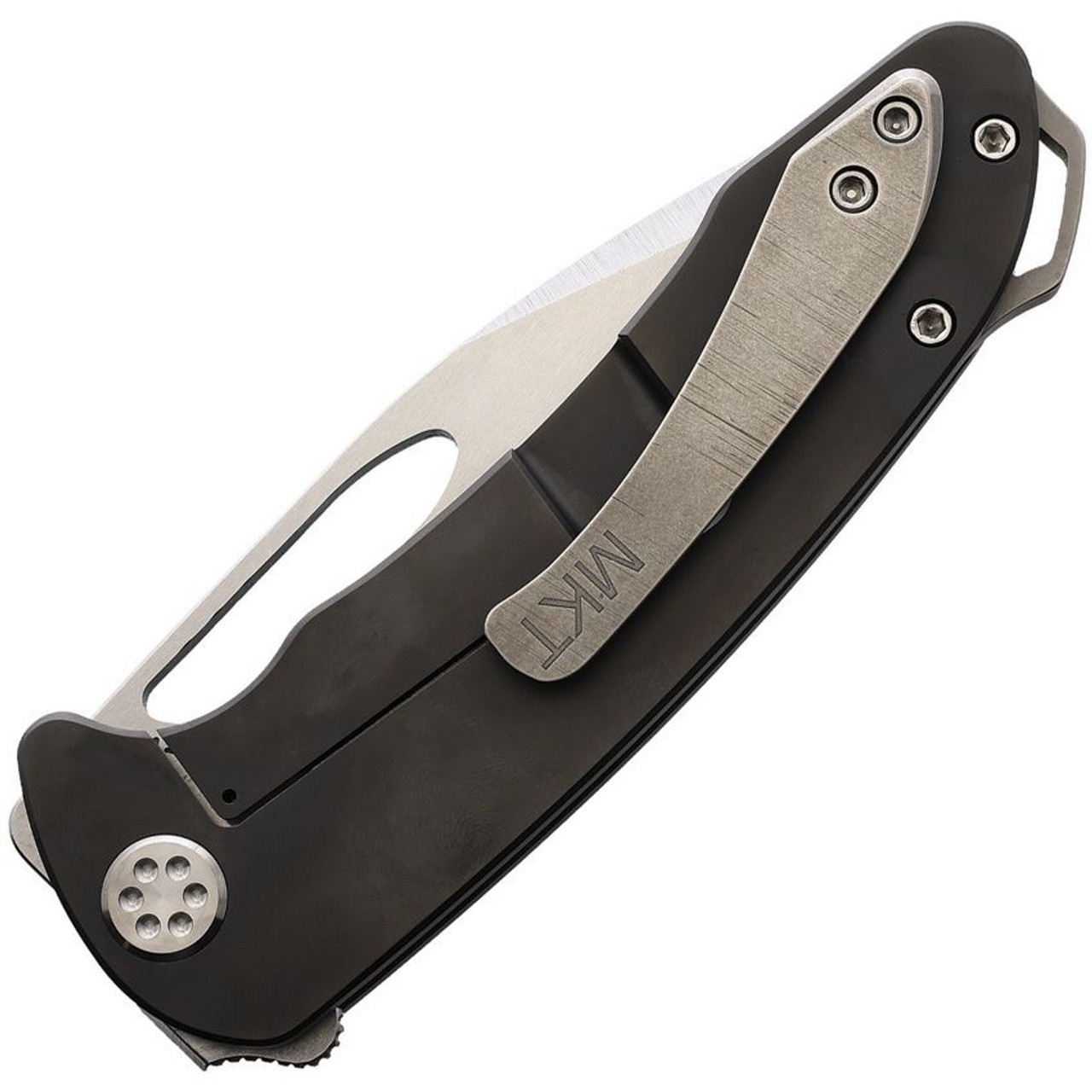 Medford Knife & Tool On Belay Frame Lock Knife (MD038ST30PV) - 4.125in CPM S35VN Tumbled Drop Point Blade, Grey PVD Coated Titanium Handle