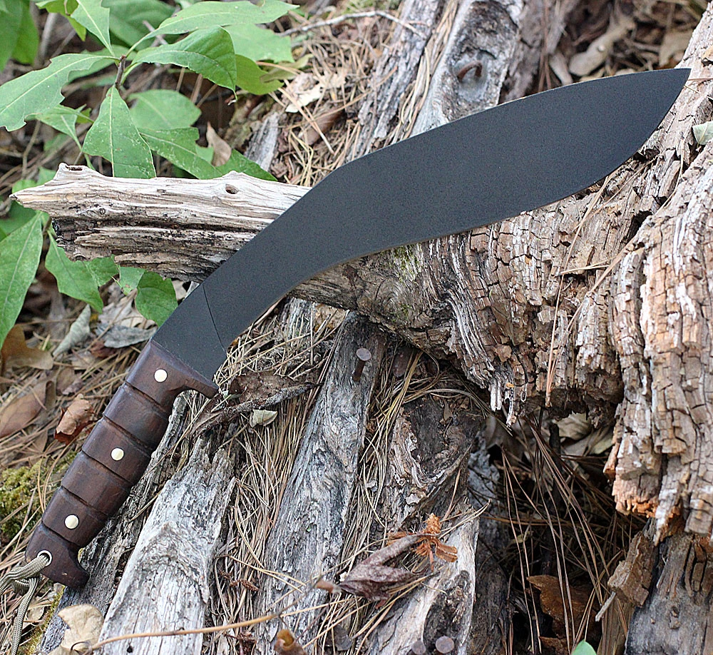ESEE Expat Jaraca Kukri 1075 Black Blade Open Detail View