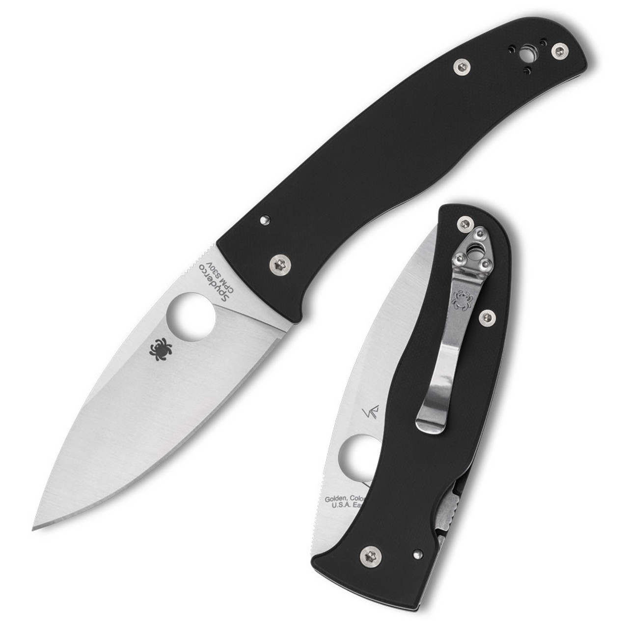 Spyderco Bodacious C263GP - 3.66" Satin CPM-S30V Serrated Blade, Smooth G-10 Scales Handle