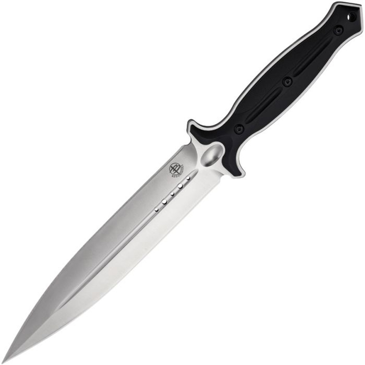 Begg Knives Filoso Dagger Fixed Blade Knife (BG031)- 8" Satin 1095HC Dagger Blade, Black Injection Molded Nylon Handle