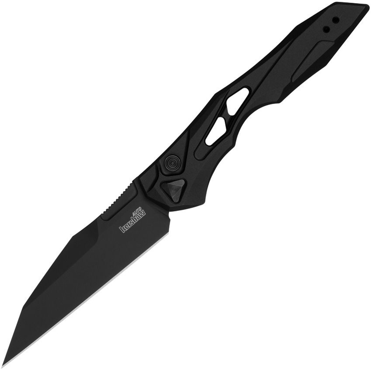 Kershaw Launch 13 Automatic Knife (7650BLK)- 3.50" Black CPM-154 Wharncliffe Blade, Black Aluminum Handle