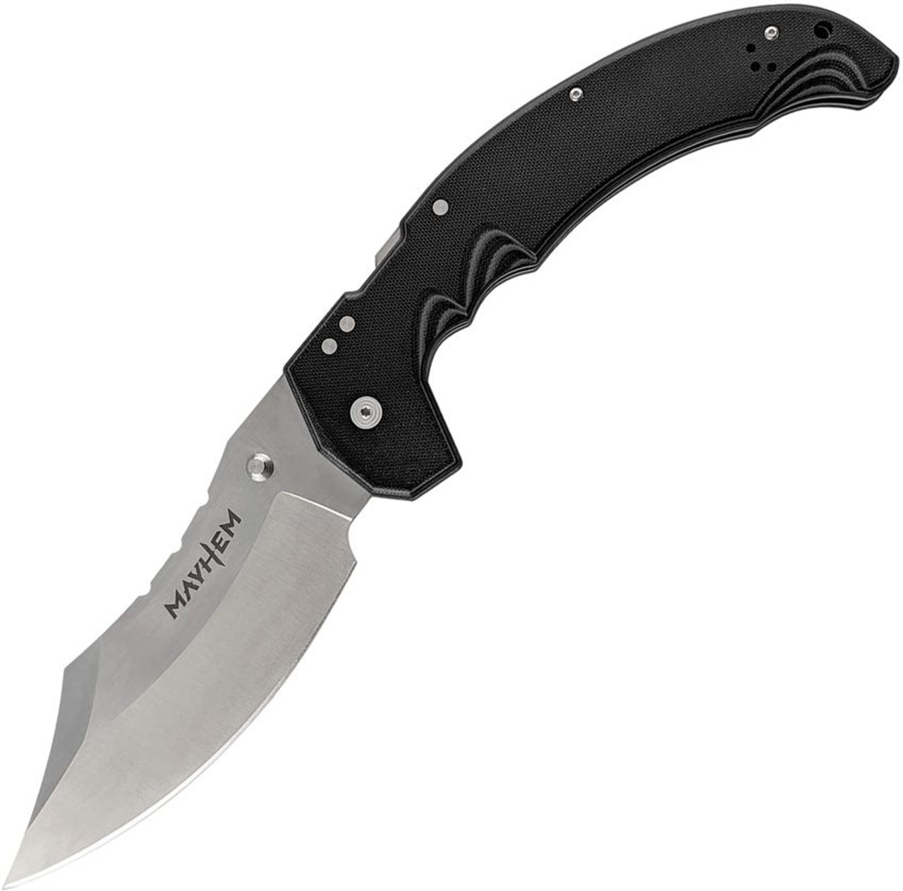 Cold Steel Mayhem Atlas (CSFL60DPLM) 6" AUS-10A Satin Clip Point Plain Blade, Black and Gray Polymer Handle