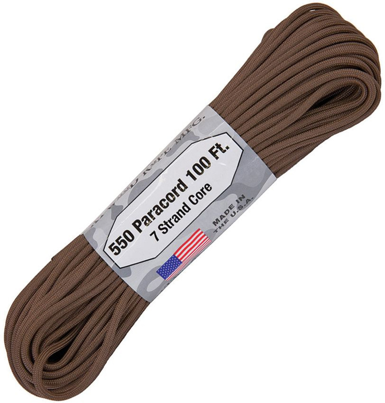 Atwood Rope MFG 550 Paracord 100ft - Brwon (RG1219H)