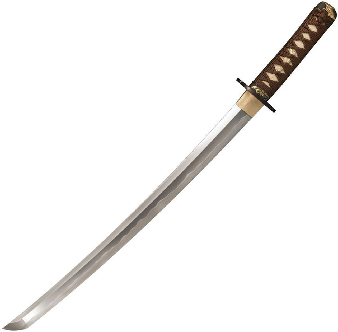 Cold Steel Mizutori Crane Wakizashi (88CKW) 21" 1095 Standard Plain Blade, Cord Wrapped Rayskin Handle