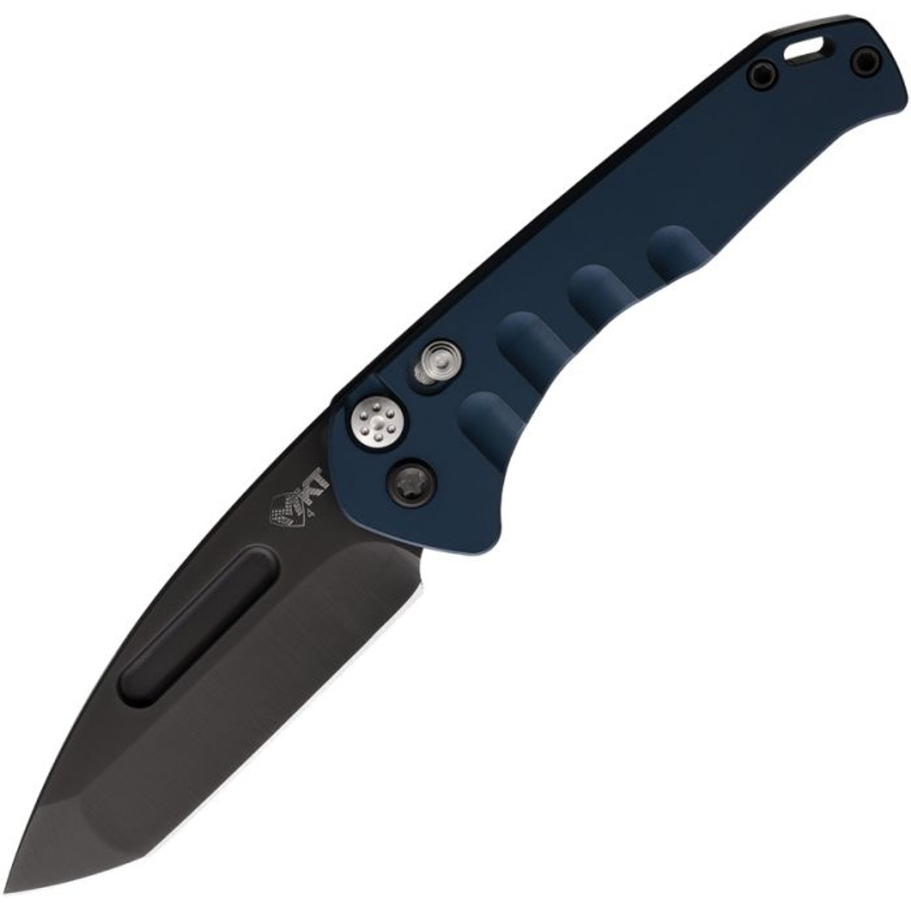 Medford Knife Praetorian Swift (MD206SPT44AU) 3.25" S45VN Black PVD Coated Tanto Plain Blade, Blue Anodized Aluminum Handle, Black Nylon Zippered Case