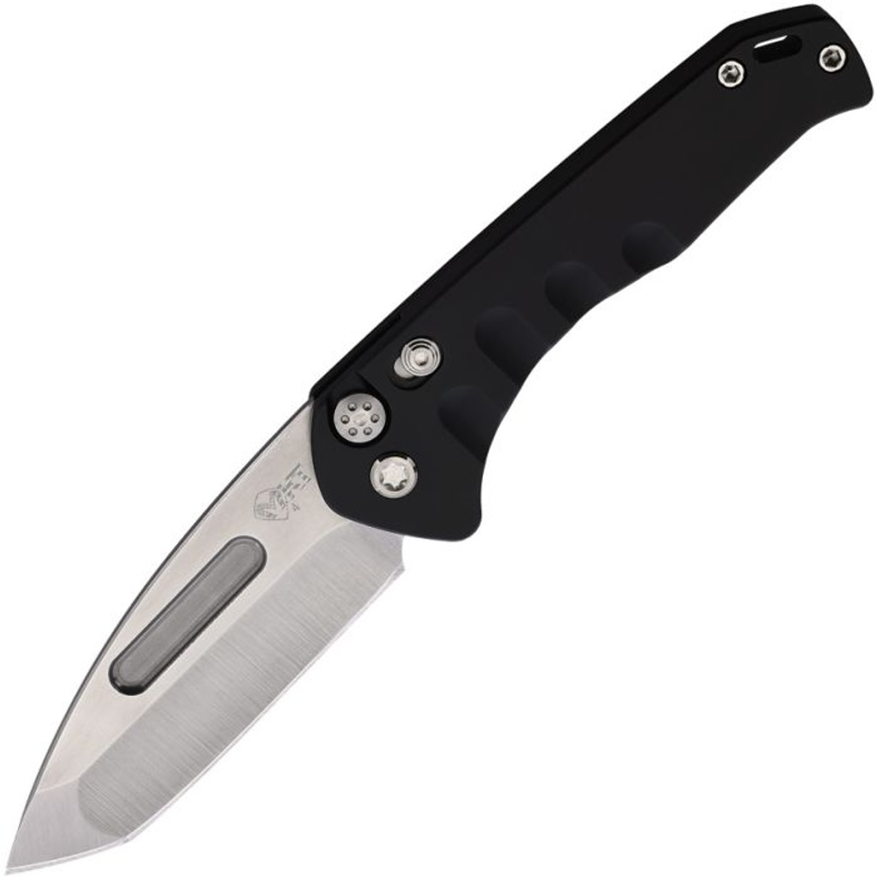 Medford Praetorian Swift Auto (MD206STT42AB) 3.38" CPM-S35VN Stonewashed Tanto Plain Blade, Black Anodized Aluminum Handle