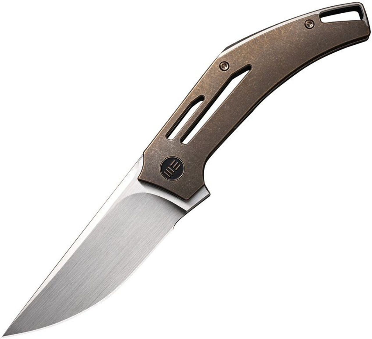WE Knife Speedliner Flipper Knife (WE22045C-2) - 3.39" Hand Rubbed Satin CPM 20CV Blade, Bronze Titanium Handle
