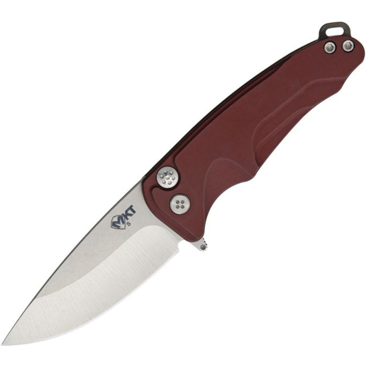 Medford Smooth Criminal (MD039STQ41AR) 2.88" CPM-S35VN Stonewashed Drop Point Plain Blade, Red Aluminum Handle