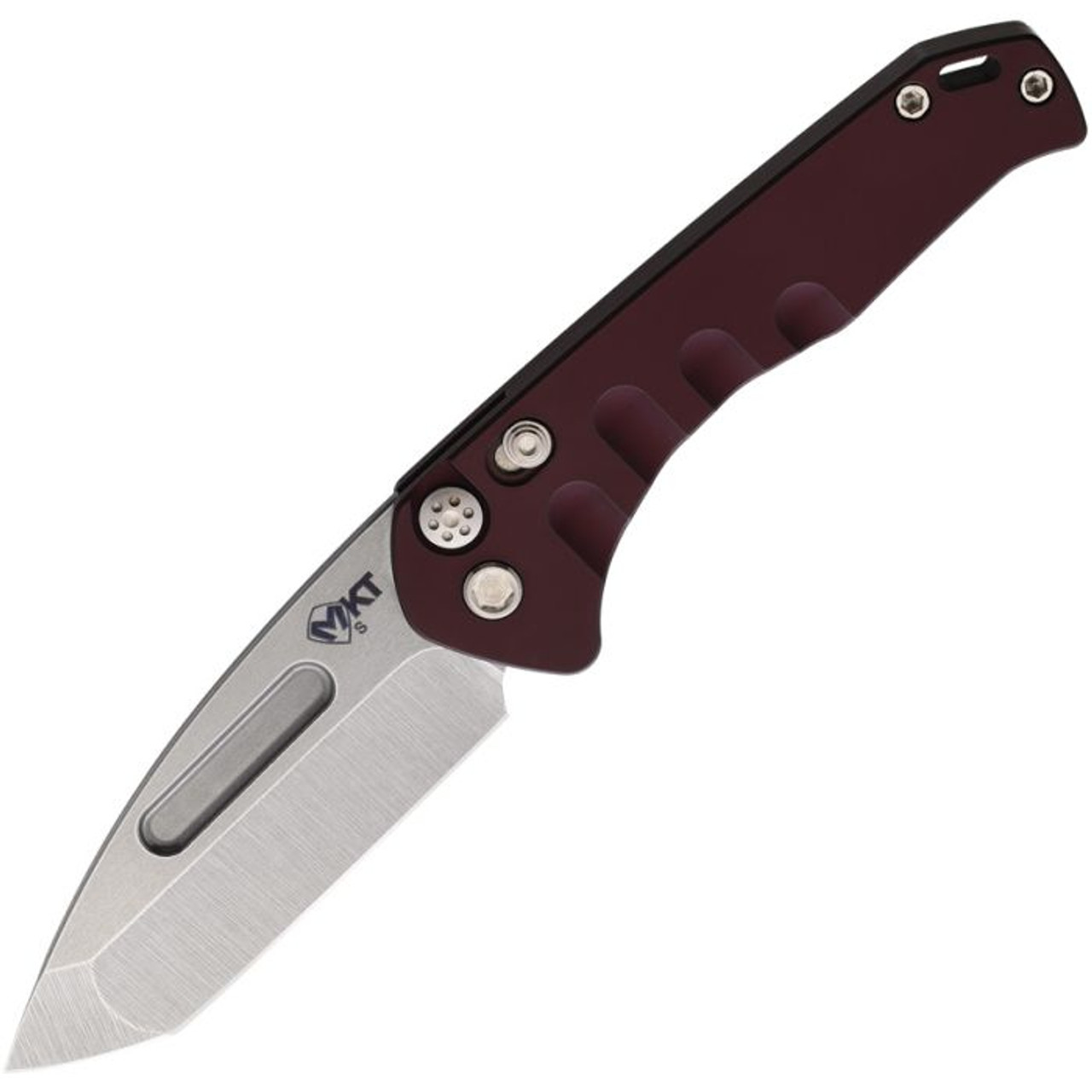 Medford Knives Praetorian Swift Auto (MD206STT41AR) 3.38" CPM-S35VN Stonewashed Tanto Plain Blade, Red Anodized Aluminum Handle