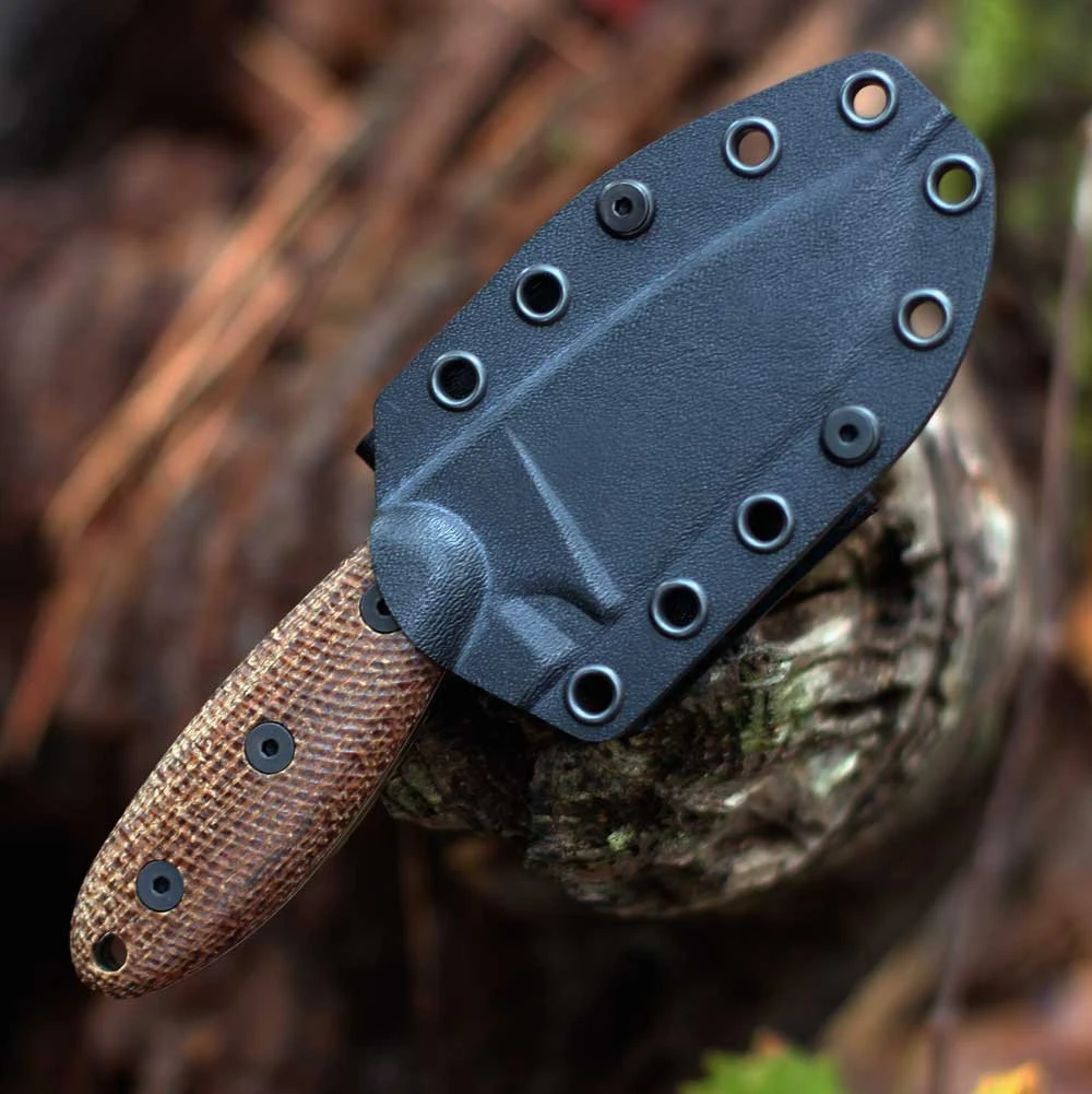ESEE Sencillo Brown Micarta Sheathed Right View