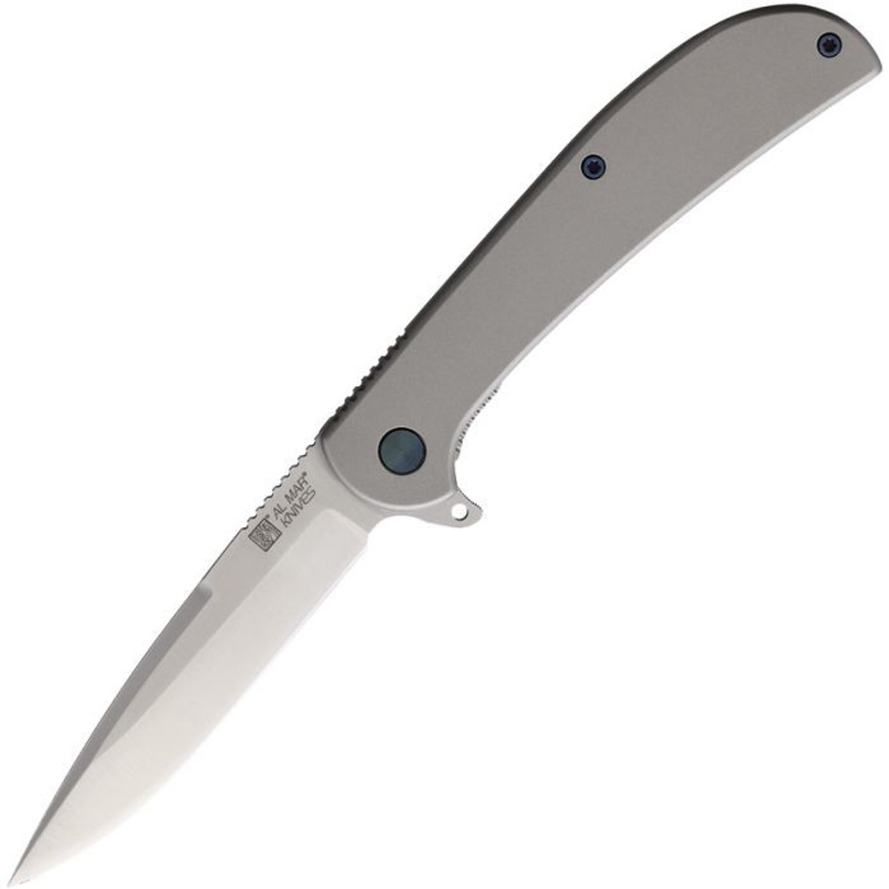Al Mar Knives Ultra Thin (AMK4118) 3.13" D2 Satin Darop Point Plain Blade, Satin Finished Stainless Steel Handle