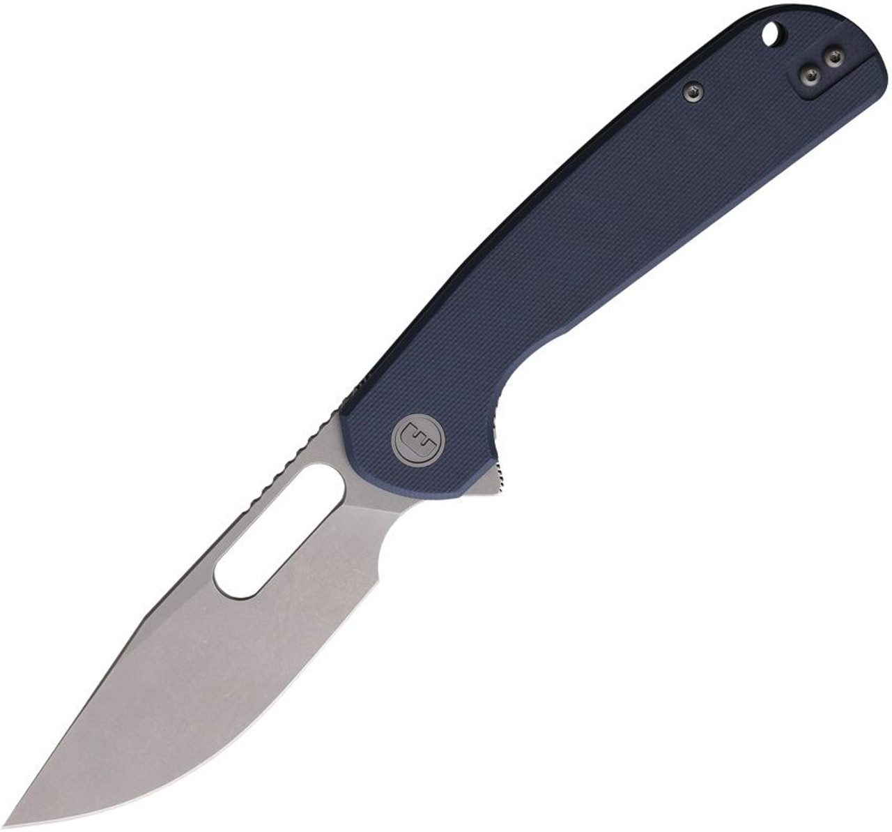 Liong Mah Eutektik Trinity (EUT006) 3.6" 14C28N Stonewash Drop Point Plain Blade, Greyish Blue G-10 Handle