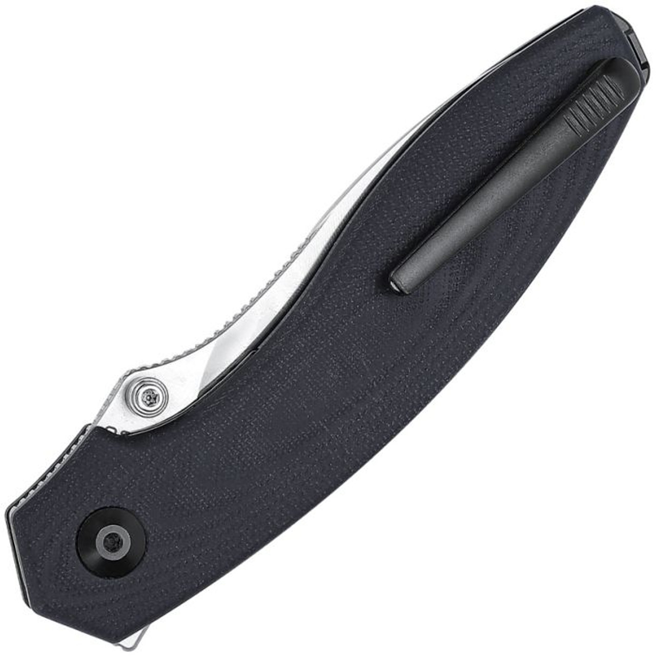 Kizer Cutlery Doberman (KIV4639C1) 3.63" 154CM Satin Drop Point Plain Blade, Black G-10 Handle