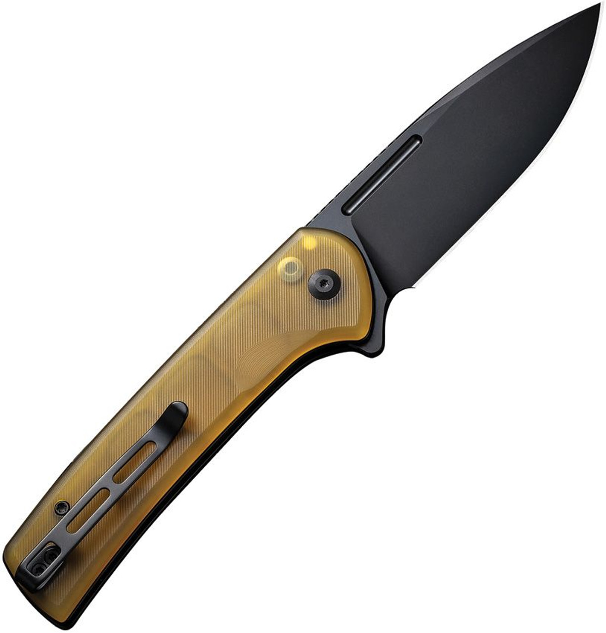 CIVIVI Conspirator Folding Knife (C210066)-3.48" Black Nitro-V Drop Point Blade, Ultem Handle