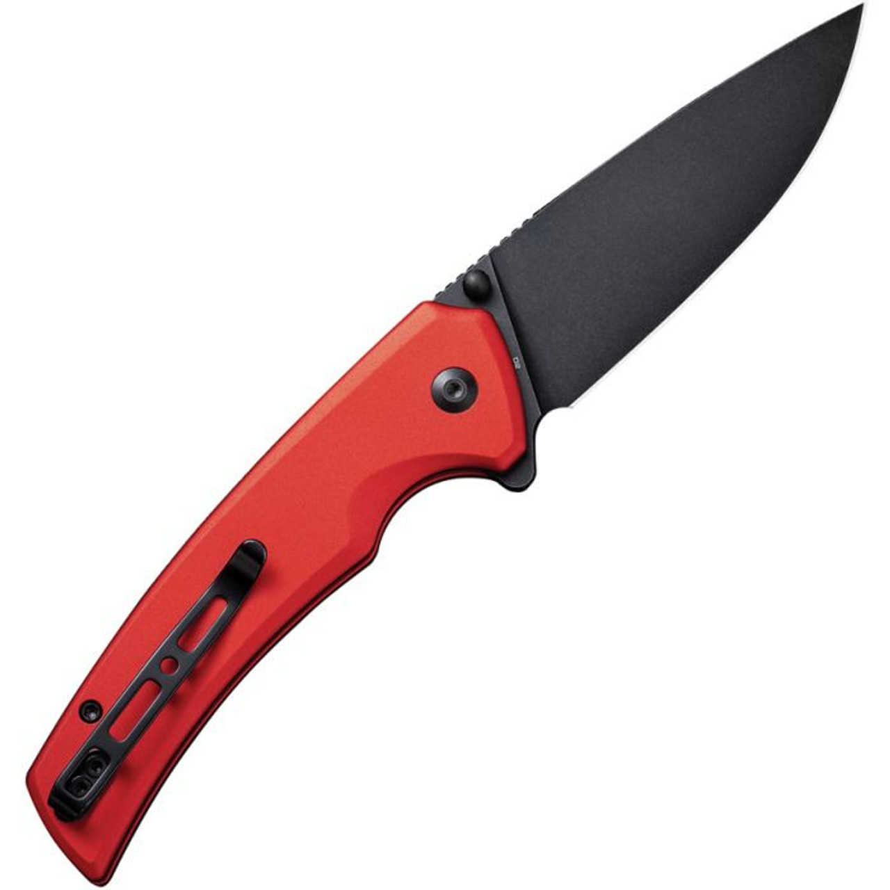 Sencut Serene (S21022B1) 3.5" D2 Blackwashed Drop Point Plain Blade, Red Aluminum Handle