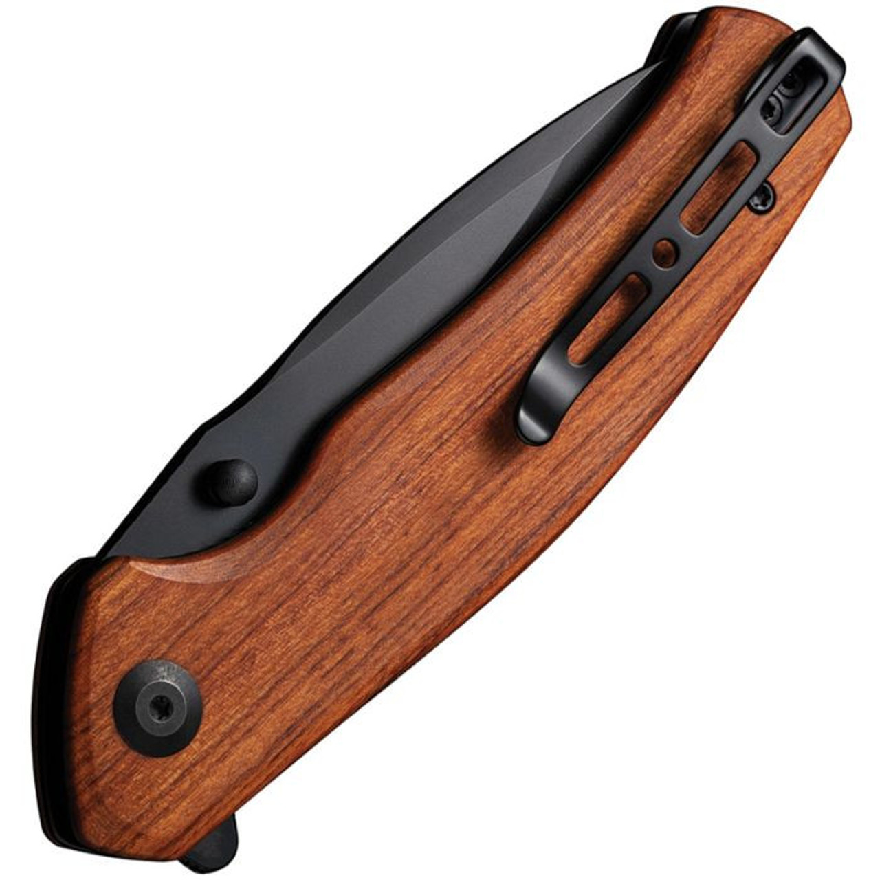 Sencut Slashkin (S200664) 3.5" D2 Blackwashed Drop Point Plain Blade, Guibourtia Wood Handle