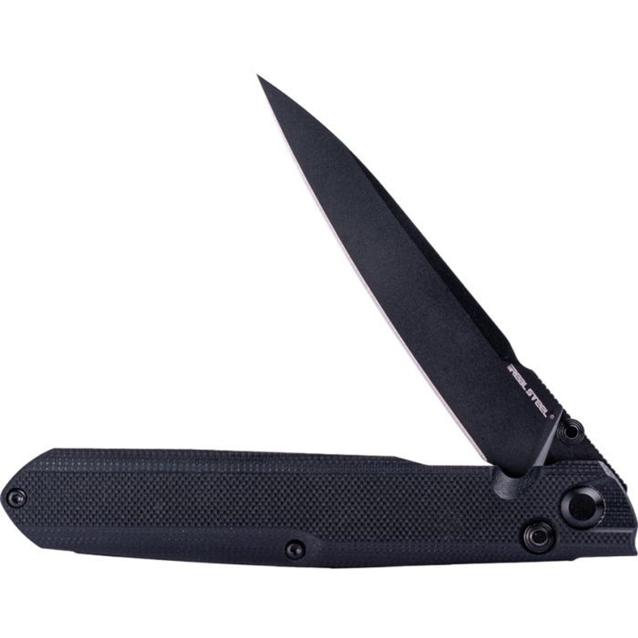 Real Steel G5 Metamorph (RS7832B) 3.5" 14C28N Black PVD Coated Drop Point Plain Blade, Black G-10 Handle
