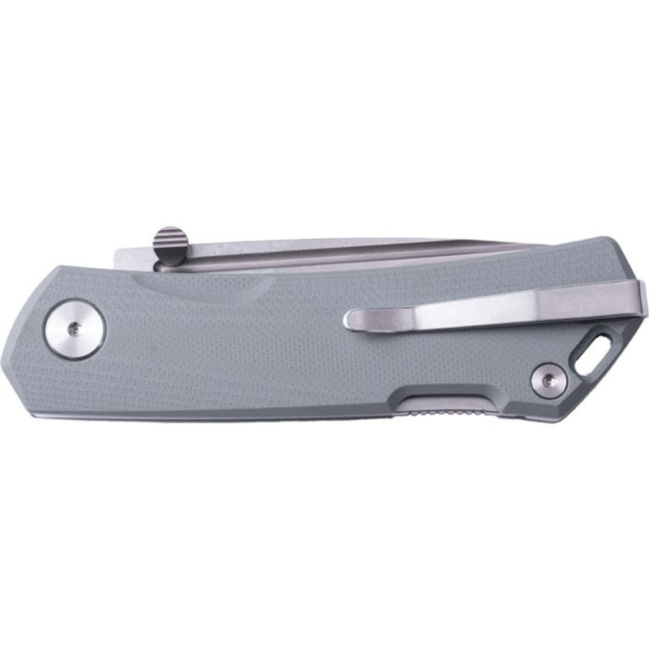 Real Steel Luna Maius ECO (RS7091EG) 3" 10Cr15CoMoV Stonewashed Drop Point Plain Blade, Gray G-10 Handle