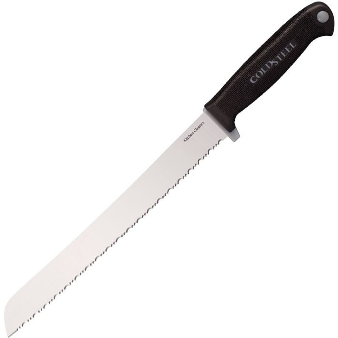 Cold Steel Bread Knife (CS59KSBRZ) 9" Stainless Steel Sheepsfoot Serrated Blade, Black Kray-Ex Handle with a Zytel Core