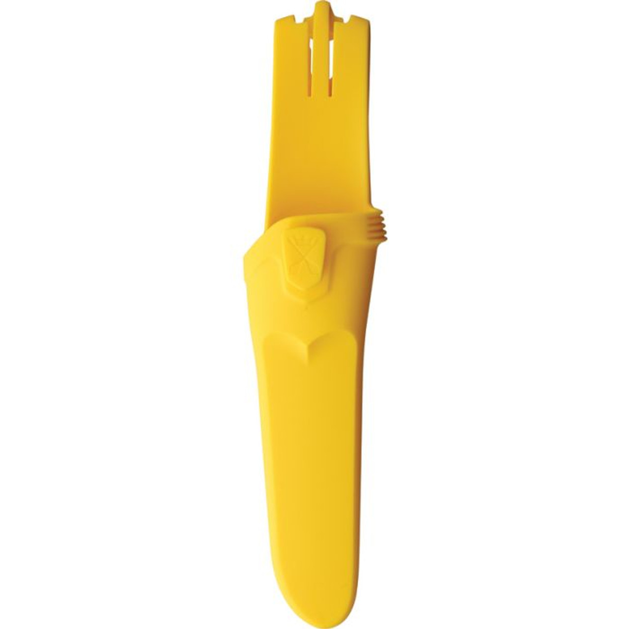 Mora Basic 546 (FT27447) 3.5" Swedish Stainless Steel Satin Straight Back Plain Blade, Dala Red and Yellow Polypropylene Handle, Yellow Polypropylene Belt Sheath