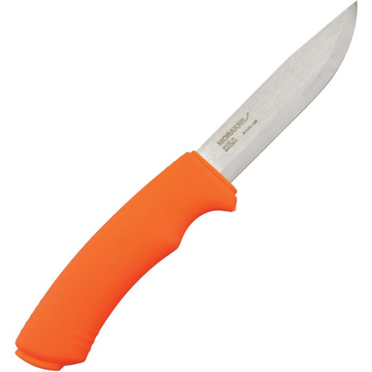 Mora Knives Bushcraft (FT01621) 4.29" Stainless Steel Satin Drop Point Plain Blade, Orange Polypropylene Handle, Orange Polypropylene Sheath