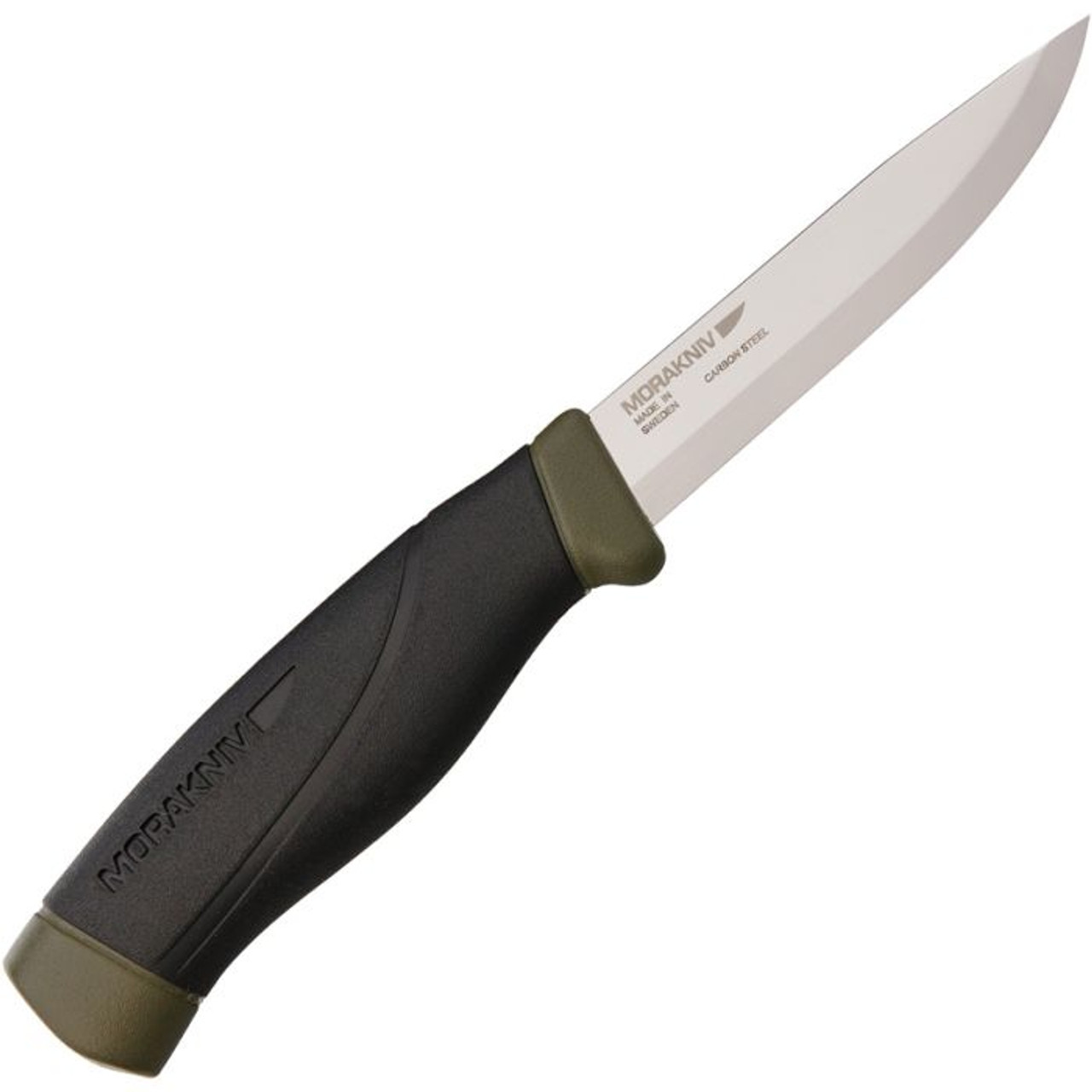 Mora Knives Companion Heavy Duty (FT01619) 4" Carbon Steel Satin Drop Point Plain Blade, Green Polypropylene Handle, Green Polypropylene Sheath