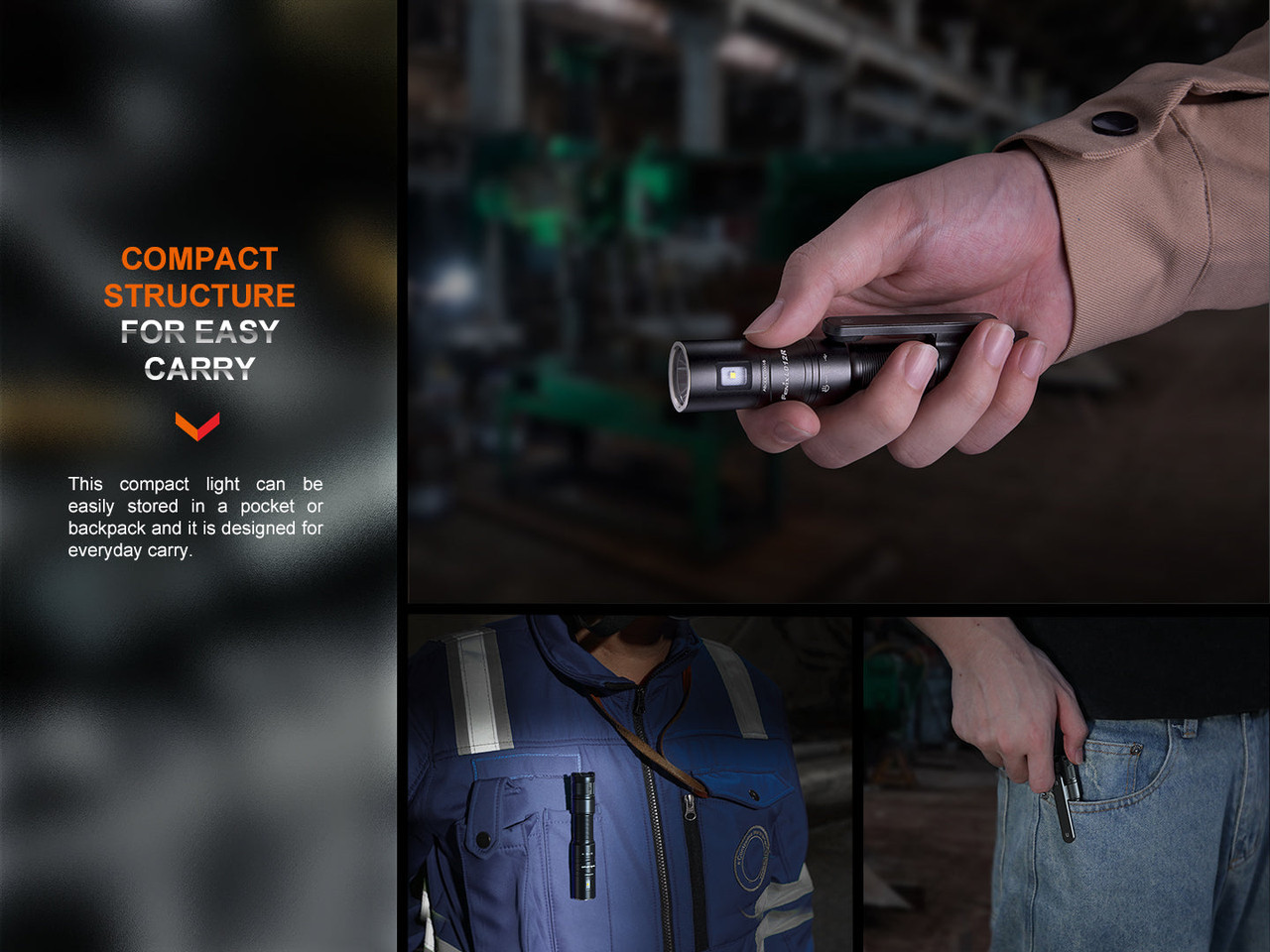 Fenix Flashlights Dual Light Flashlight (FX-LD12R) Black Rechargeable 600 Lumens