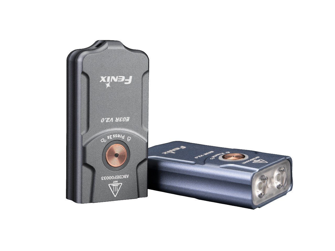 Fenix Flashlights Keychain Flashlight (FXE03RV2-GREY) Grey Aluminum Rechargeable Keychain Flashlight, 500 Lumens