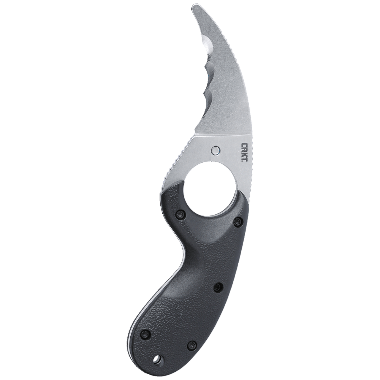 CRKT Bear Claw (CR2511) 2.39" AUS-8 Stonewashed Hawkbill Serrated Blade, Black Glass Reinforced Nylon Handle, Black Nylon Sheath with Clip