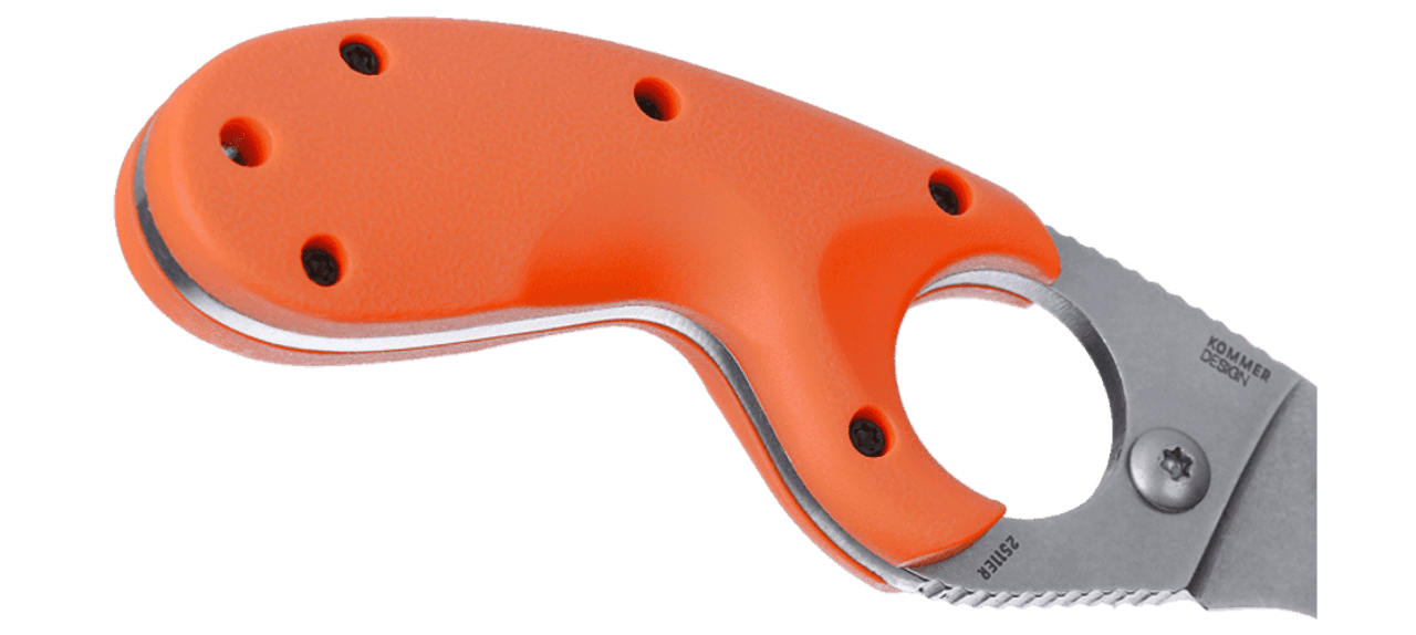 CRKT BEAR CLAW (CR2511ER) 2.39" CPM-AUS 8 STONEWASHED HAWKBILL SERRATED BLADE, ORANGE GLASS REINFORCED NYLON HANDLE, BLACK NYLON SHEATH