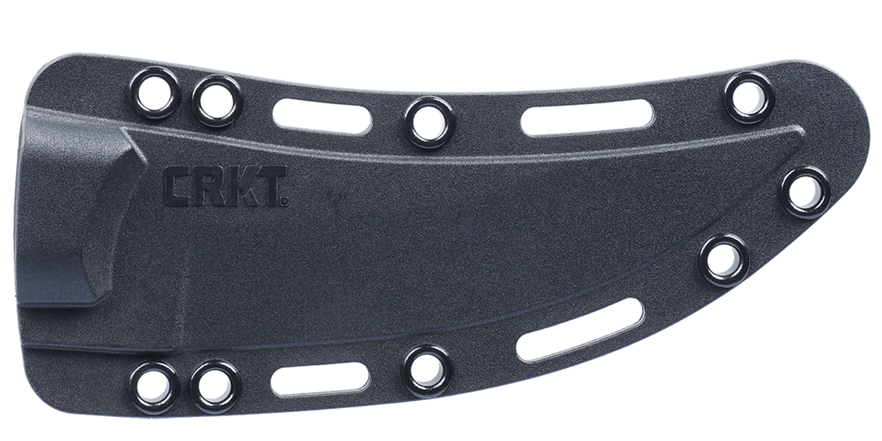 CRKT CLEVER GIRL (CR2709B) 4.60" SK-5 Black Powder Coated Trailing Point Partially Serrated Fixed Blade, Blue and Black G-10 Handle, Black Thermoplastic Sheath