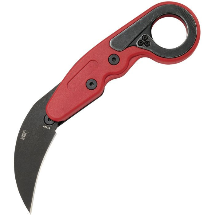 CRKT Provoke Kinematic (CR4041R) 2.47" 1.4116 Blackwashed Karambit Plain Blade, Red Grivory Handle with Finger Ring