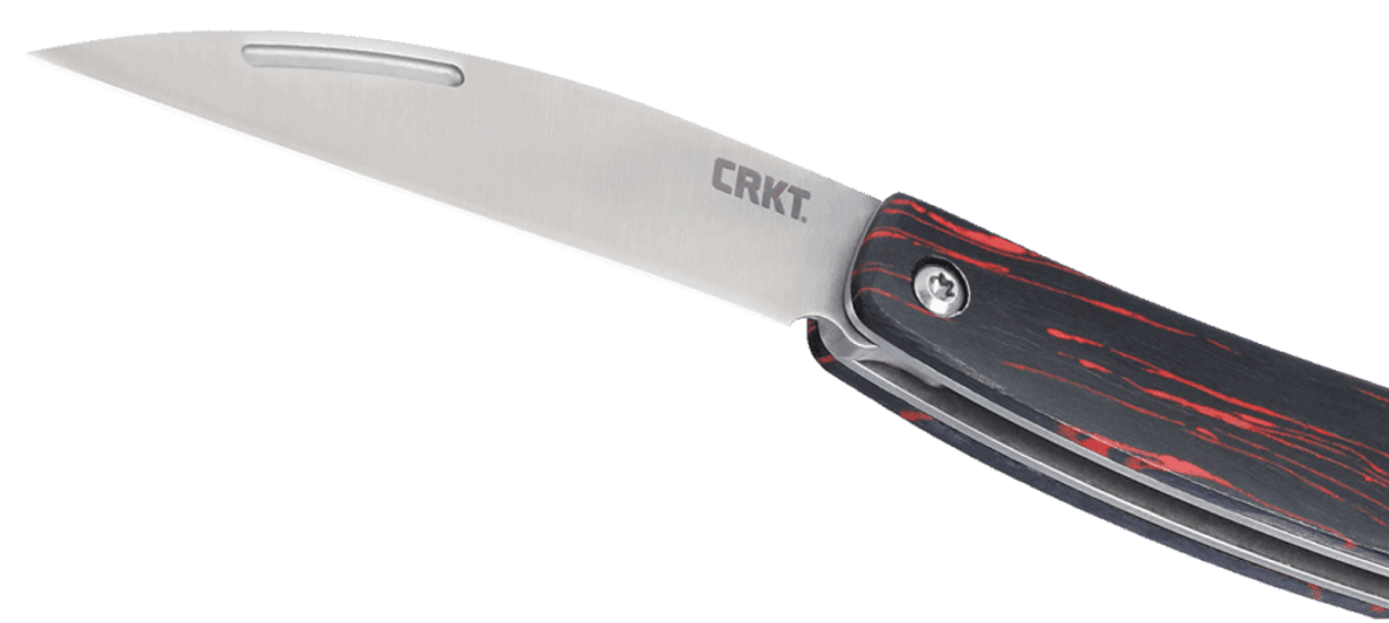 CRKT Forebear (CR4810) 2.29" Sandvik 12C27 Satin Plain Blades, Red and Black G-10 Handle