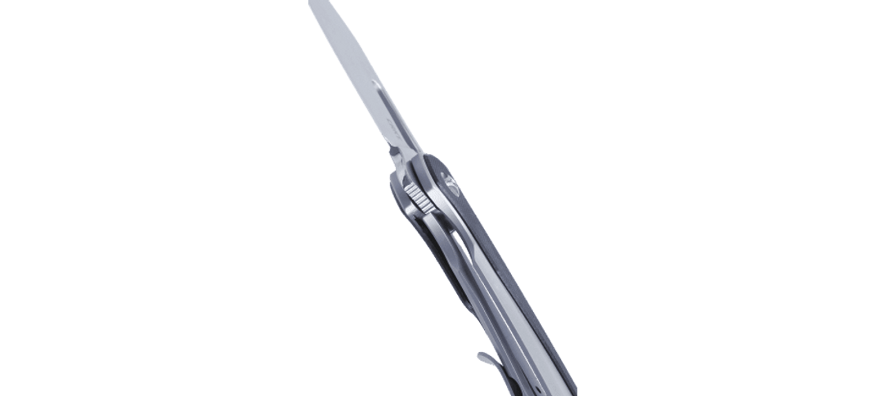 CRKT Padawan (CR6075) 3.01" Sandvik 14C28N Brushed Wharncliffe Plain Blade, Stainless Steel Handle with Black G-10 Overlay