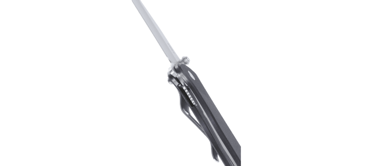 CRKT Drifter (CR6450D2) 2.88" D2 Stonewashed Drop Point Plain Blade, Black G-10 Handle