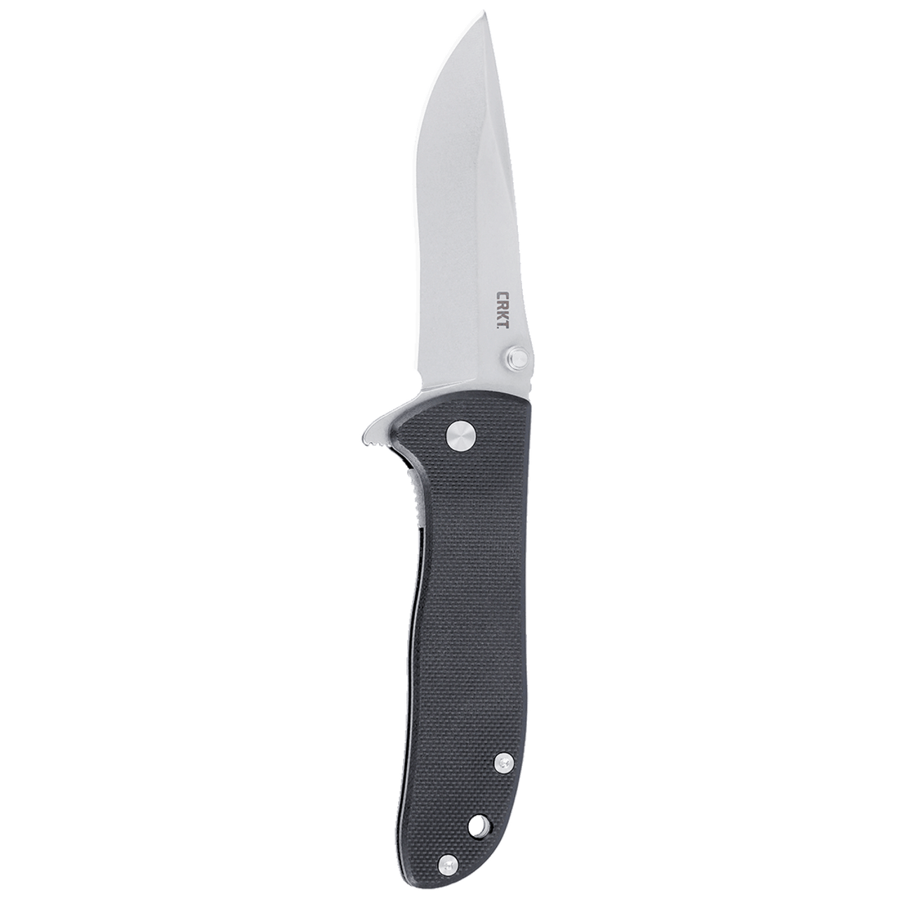 CRKT Drifter (CR6450D2) 2.88" D2 Stonewashed Drop Point Plain Blade, Black G-10 Handle