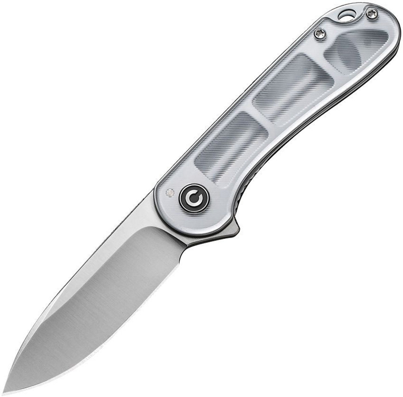 CIVIVI Elementum (CIVC907A7) 2.96" D2 Satin Drop Point Plain Blade, Gray Polymer Handle