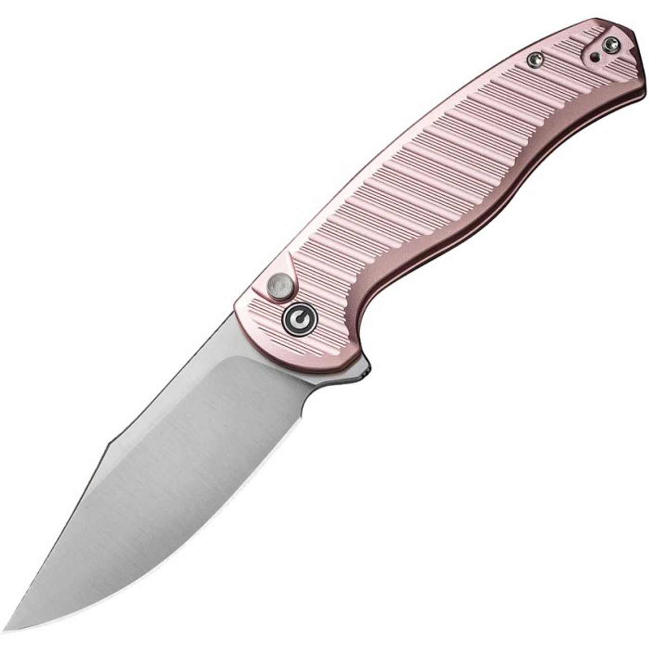 CIVIVI Stormhowl (CIVC23040B3) 3.3" Nitro-V Satin Clip Point Plain Blade, Pink Aluminum Handle