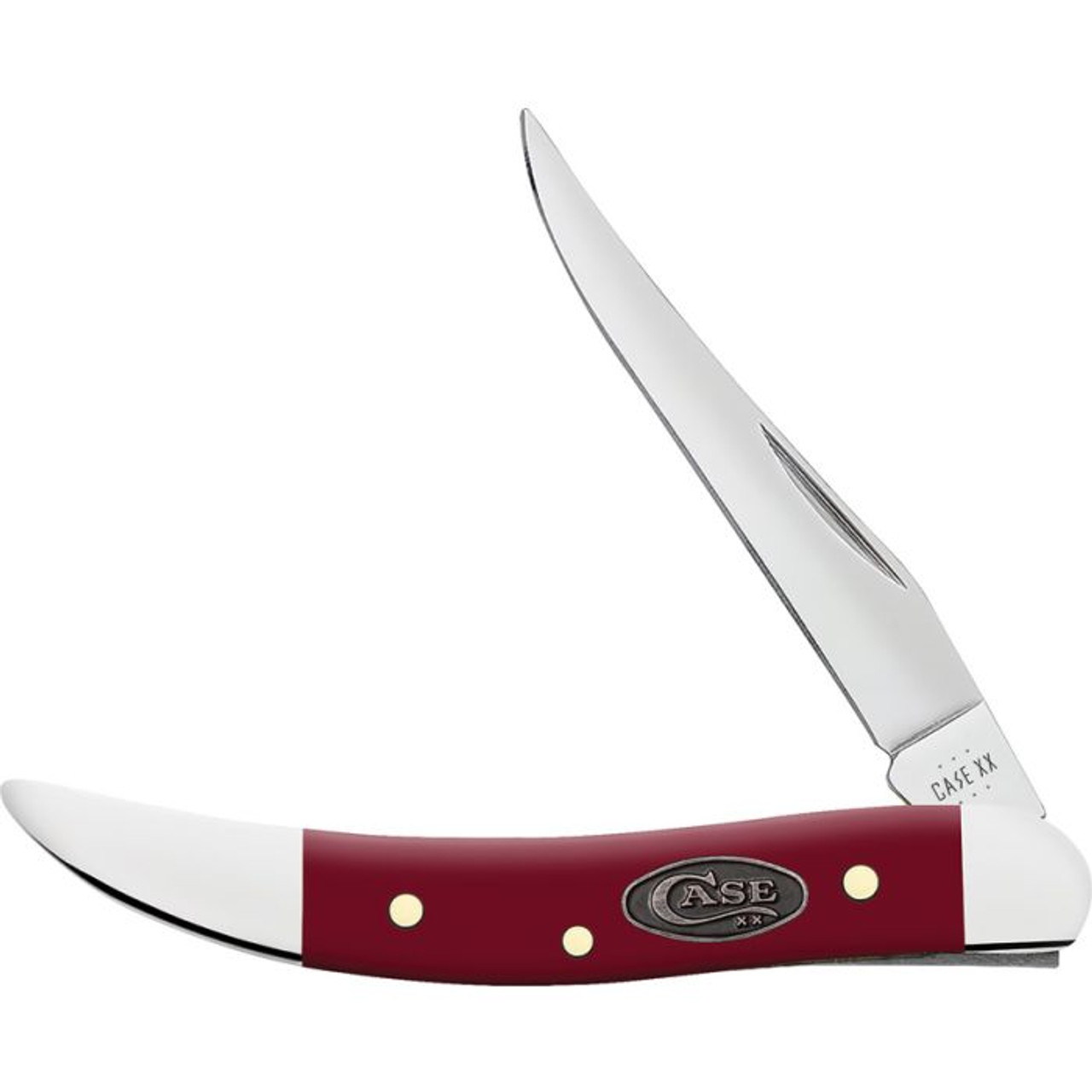 Case Small Texas Toothpick 30462 - Tru-Sharp Stainless Steel Long Clip Blade, Mulberry Smooth Synthetic (410096 SS)